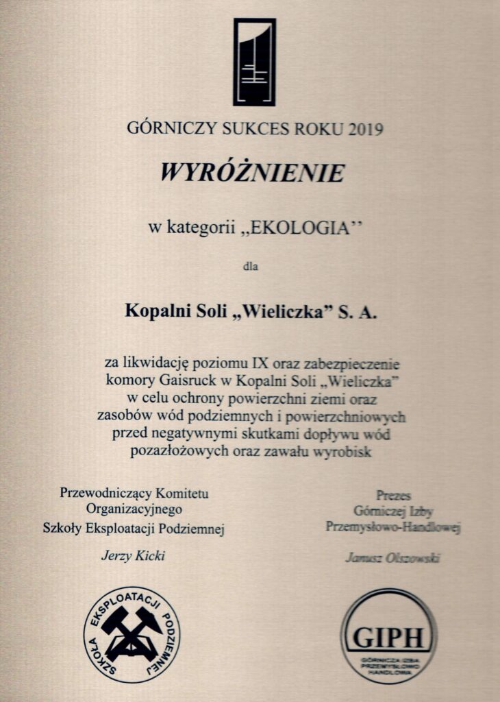 Obrazek artykułu Kopalnia z „Górniczym Sukcesem Roku 2019” – wyróżnienie w kategorii „Ekologia”