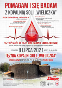 Plakat promujący zbiórkę "Podaruj krew, podaruj życie"